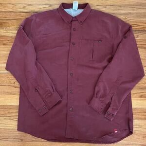 The North Face Men's Syncline Shirt Size Large Maroon Quick Dry Lightweight